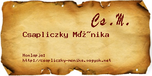 Csapliczky Mónika névjegykártya